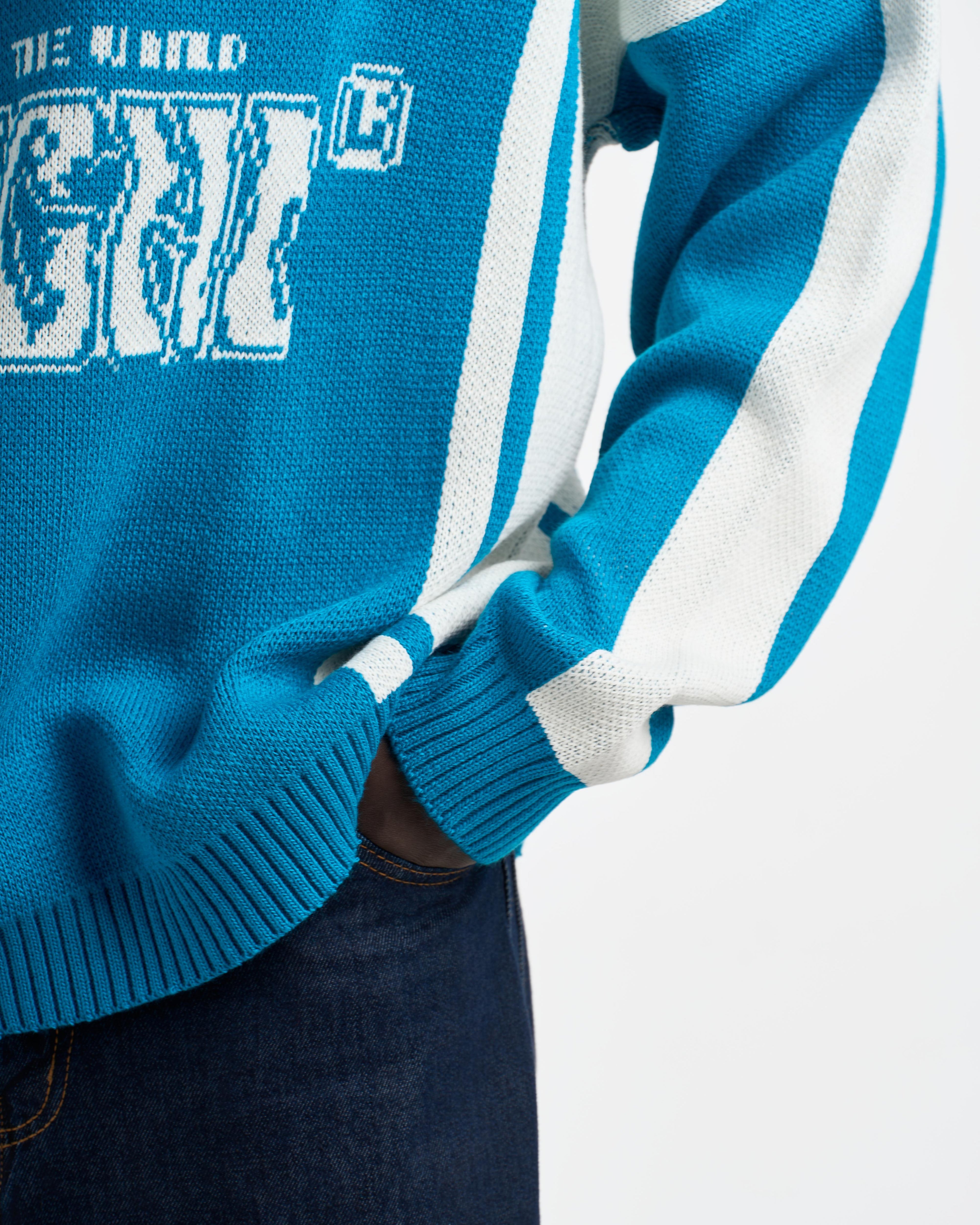 Botchi Wool Knit Polo Blue (88 Back Graphic)