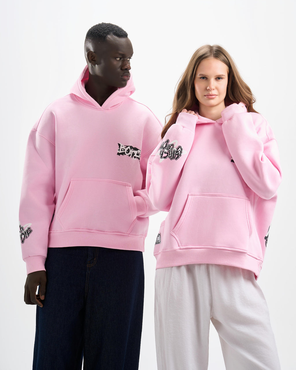 Botchi Melton Hoodie Pink