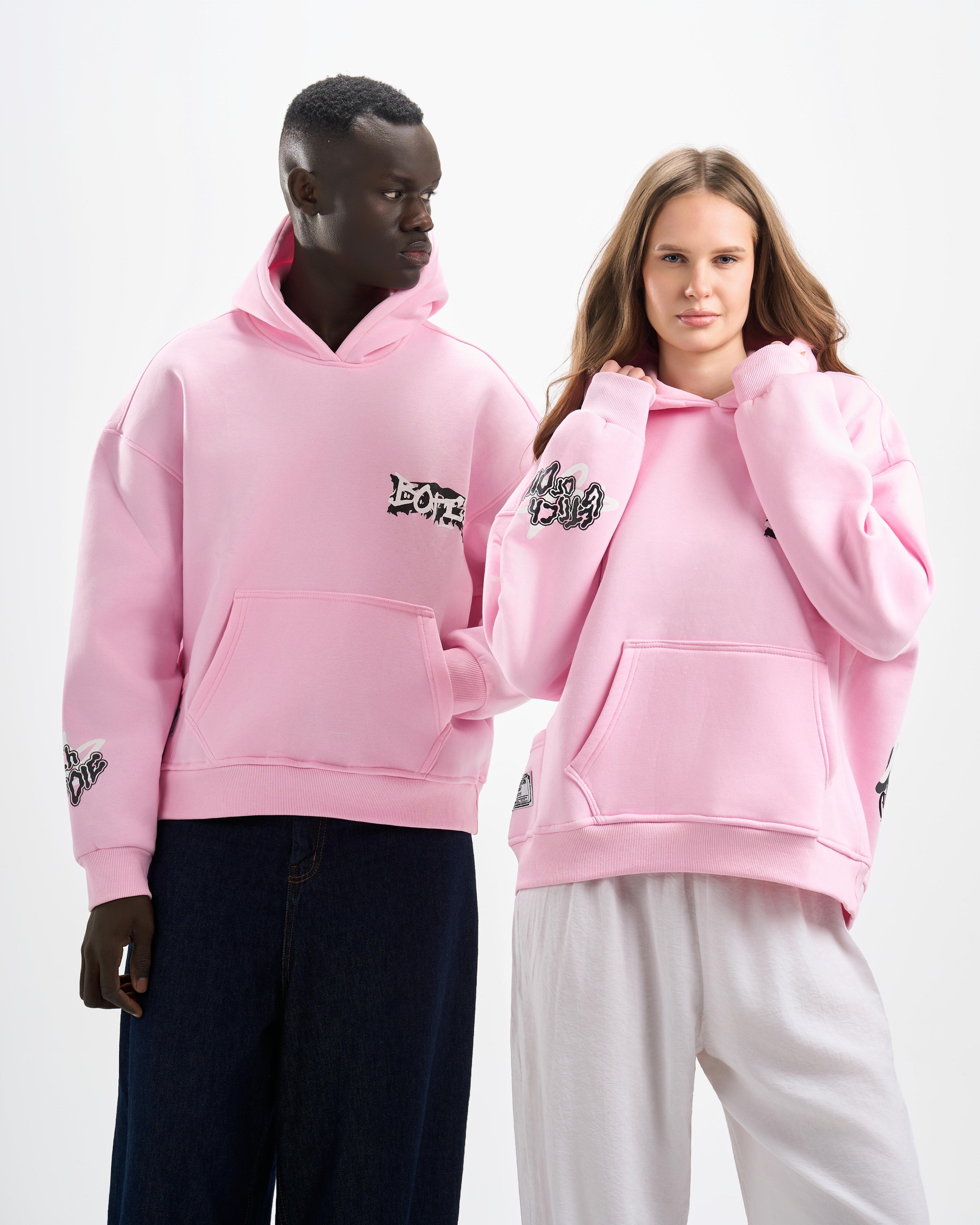 Botchi Melton Hoodie Pink