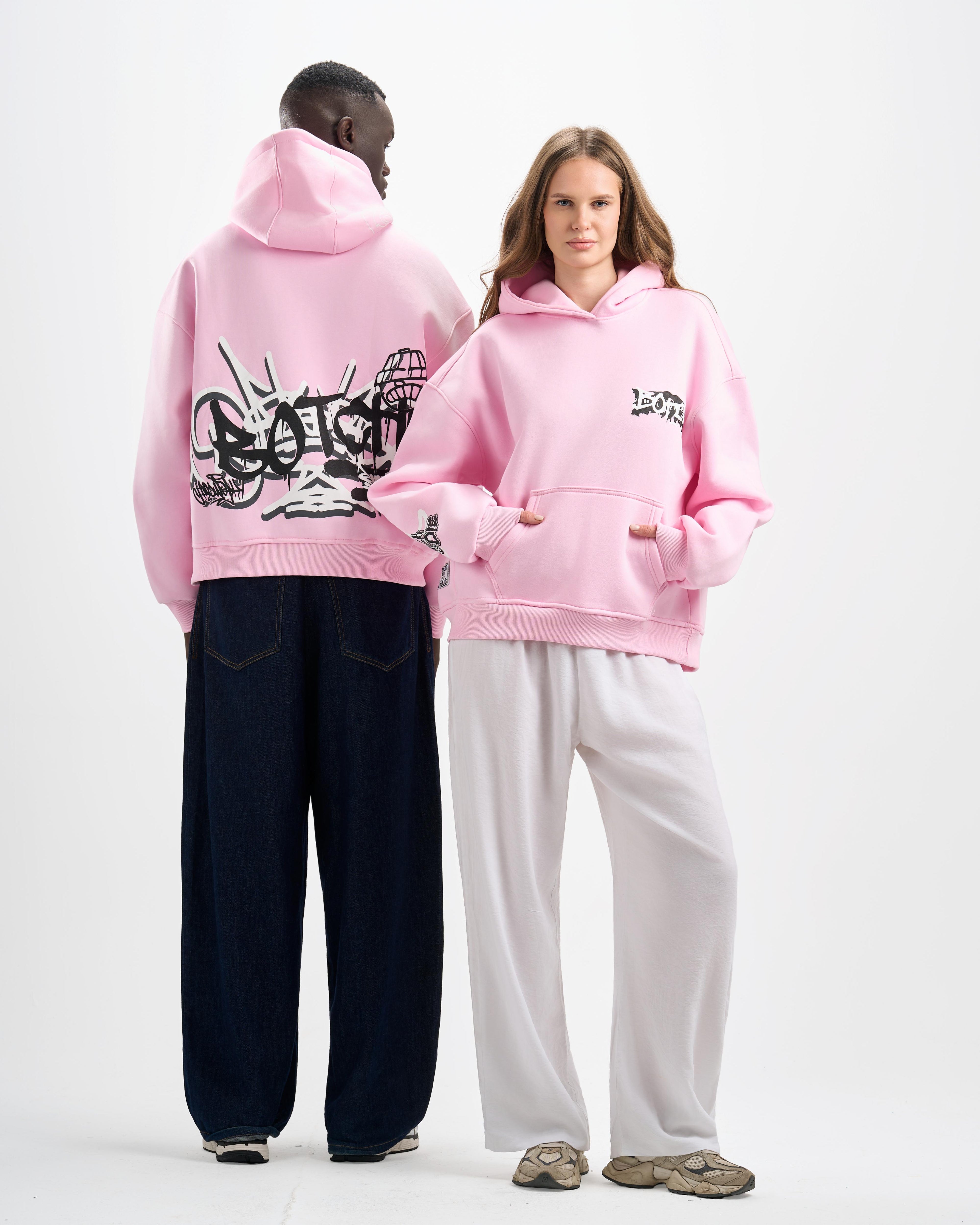 Botchi Melton Hoodie Pink