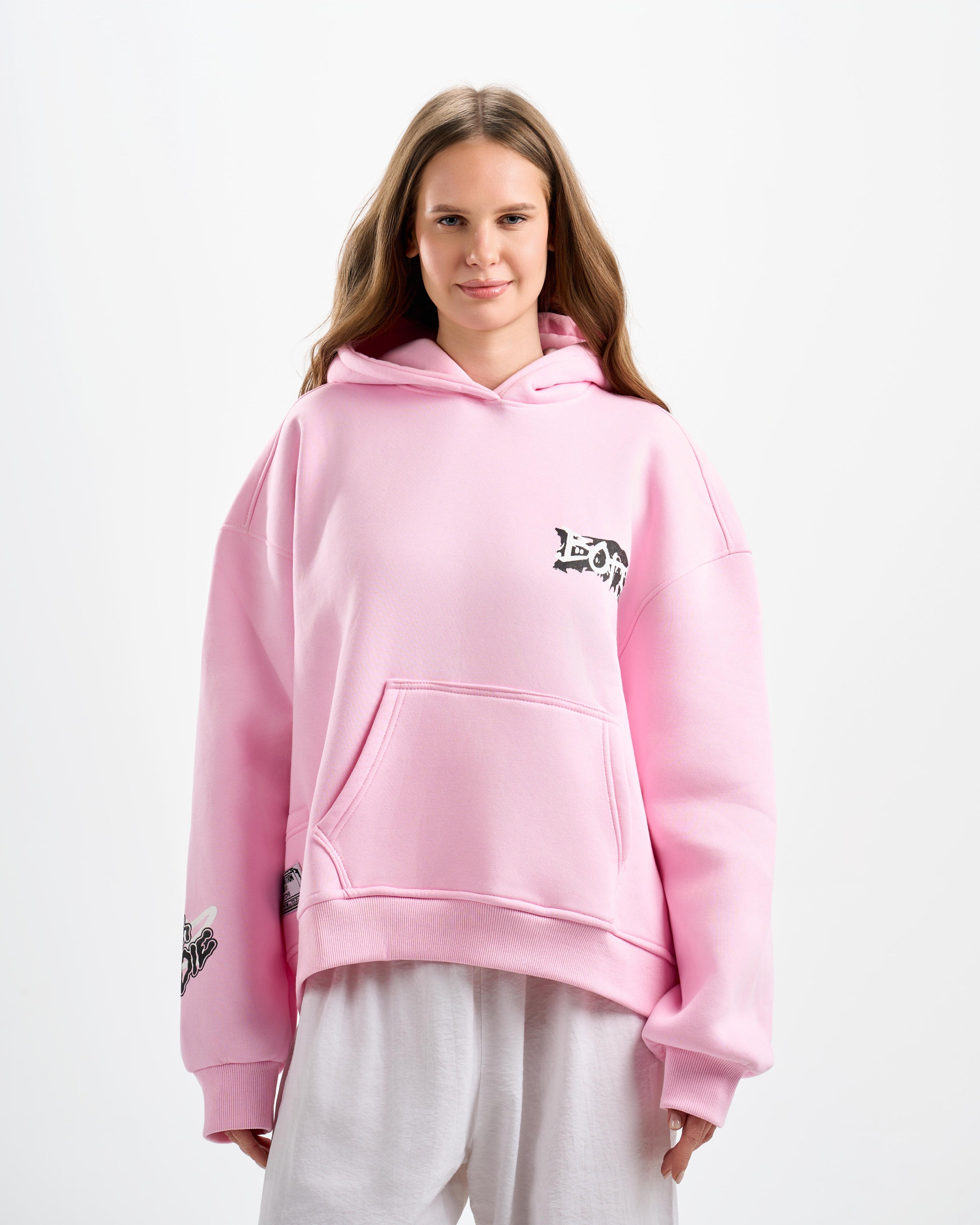 Botchi Melton Hoodie Pink