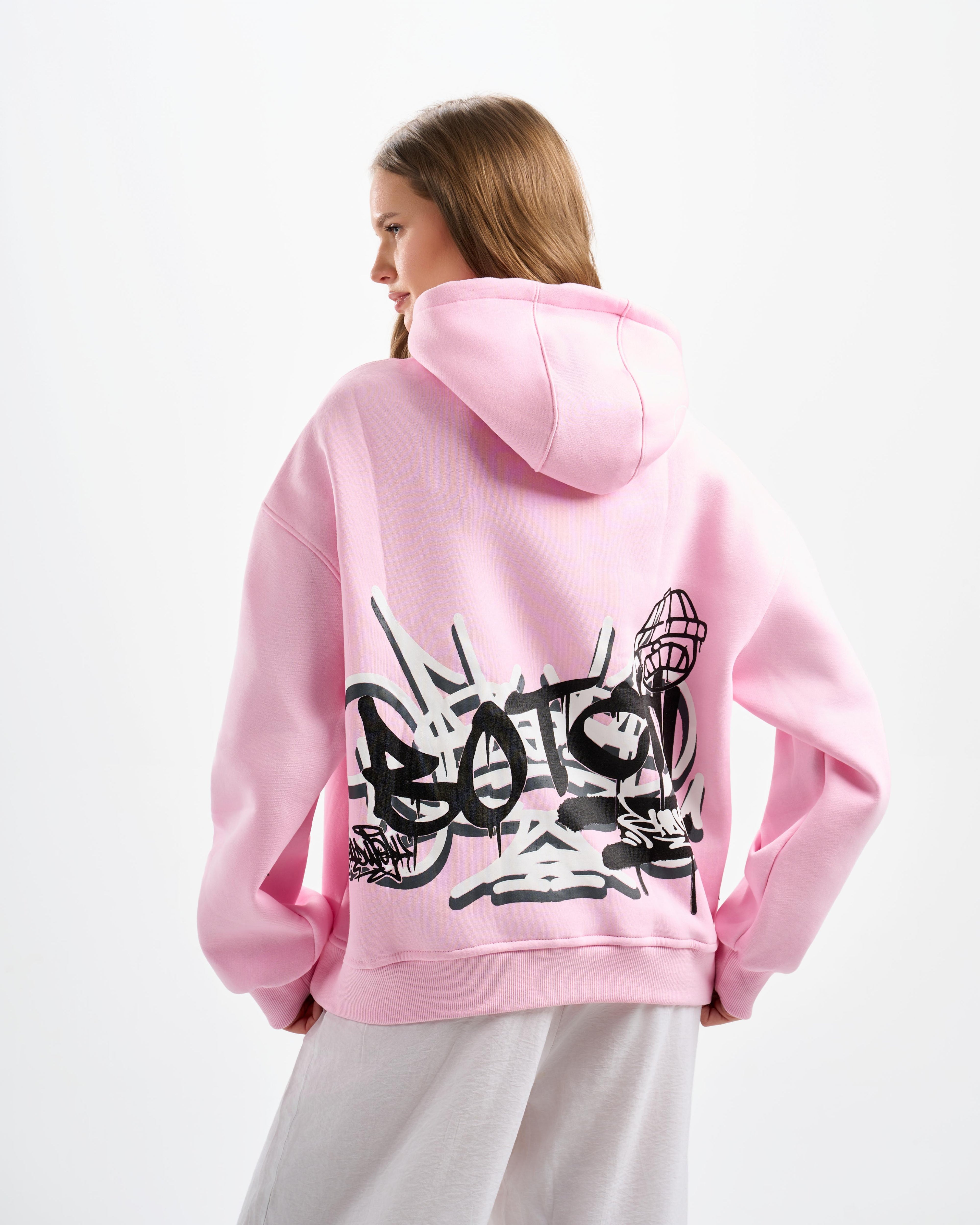 Botchi Melton Hoodie Pink