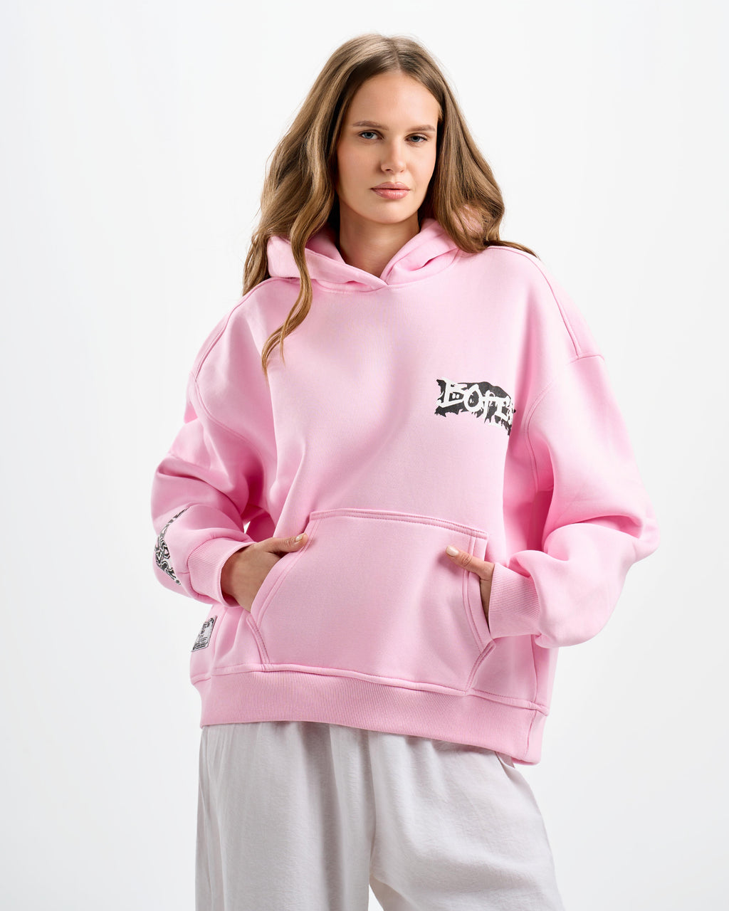 Botchi Melton Hoodie Pink
