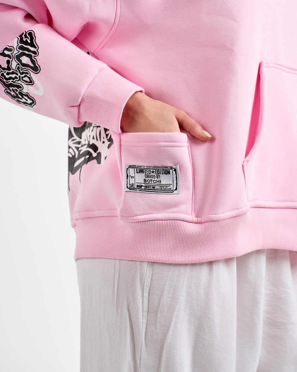 Botchi Melton Hoodie Pink
