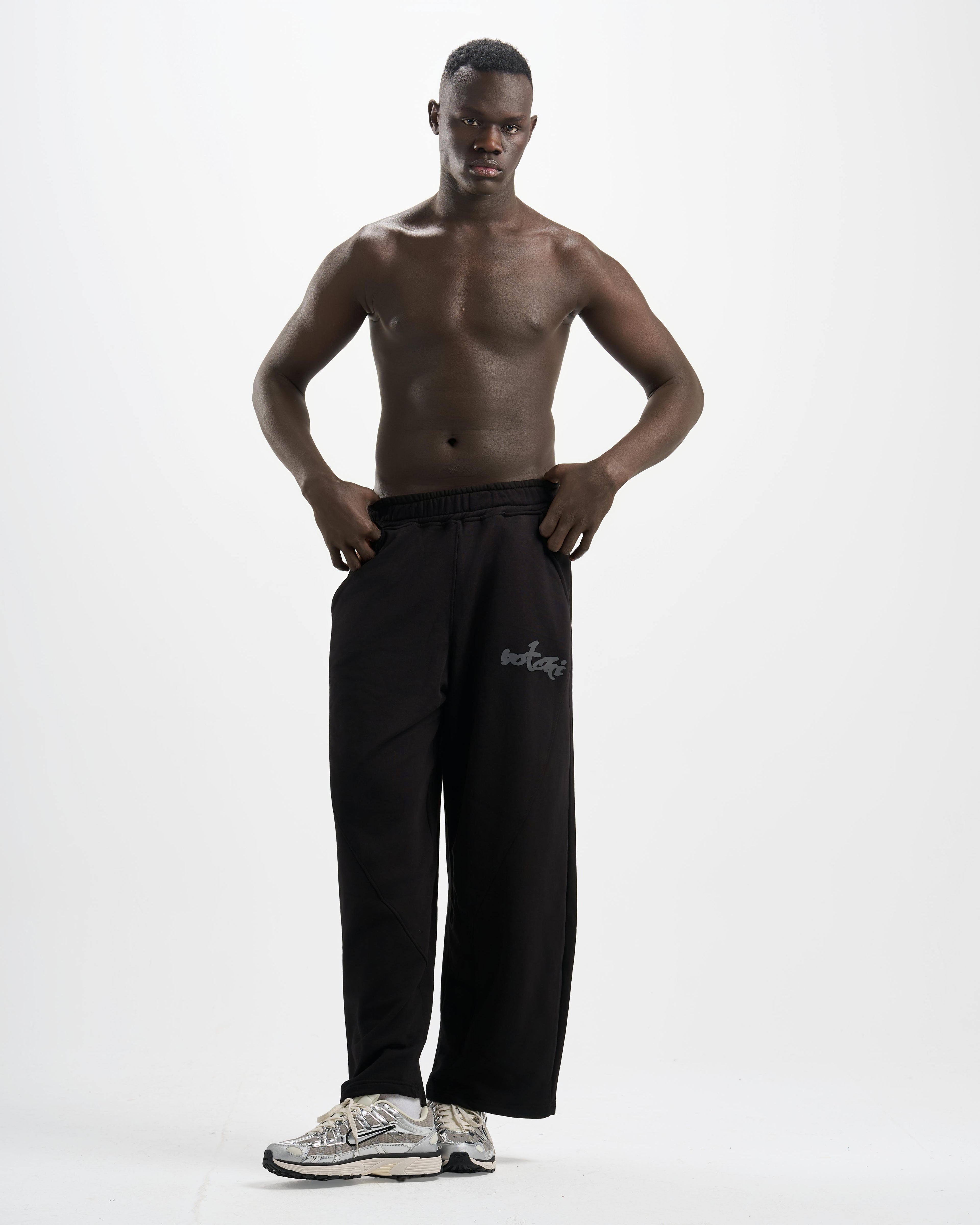 Botchi Melton Pants Black (Wide Leg)