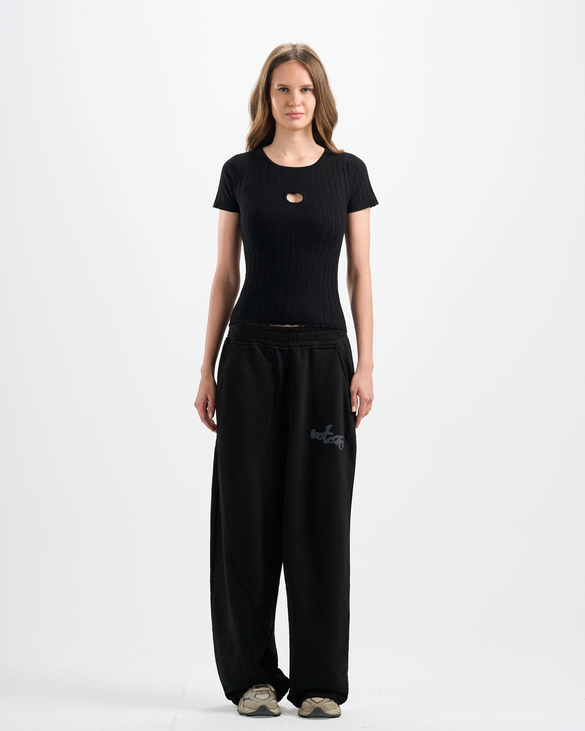 Botchi Melton Pants Black (Wide Leg)