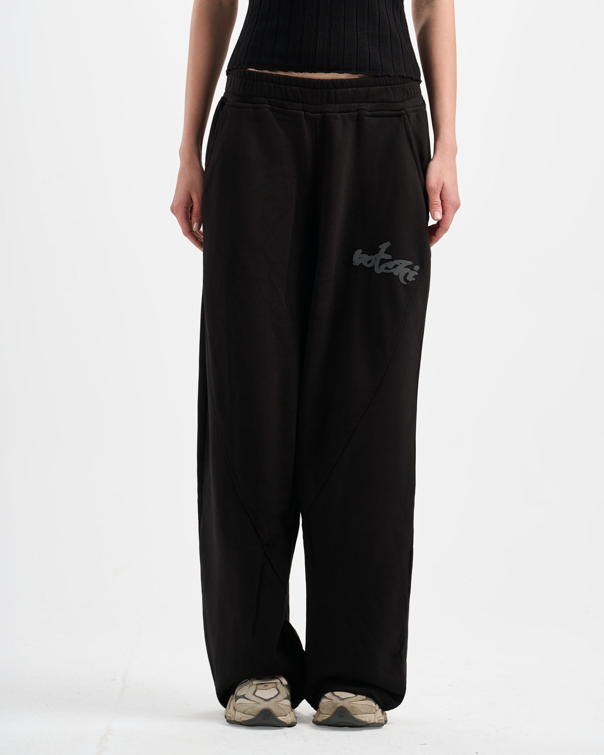 Botchi Melton Pants Black (Wide Leg)