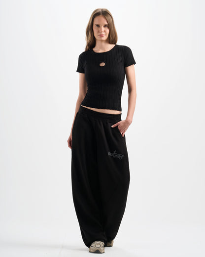 Botchi Melton Pants Black (Wide Leg)