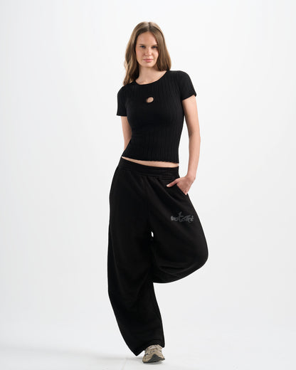 Botchi Melton Pants Black (Wide Leg)