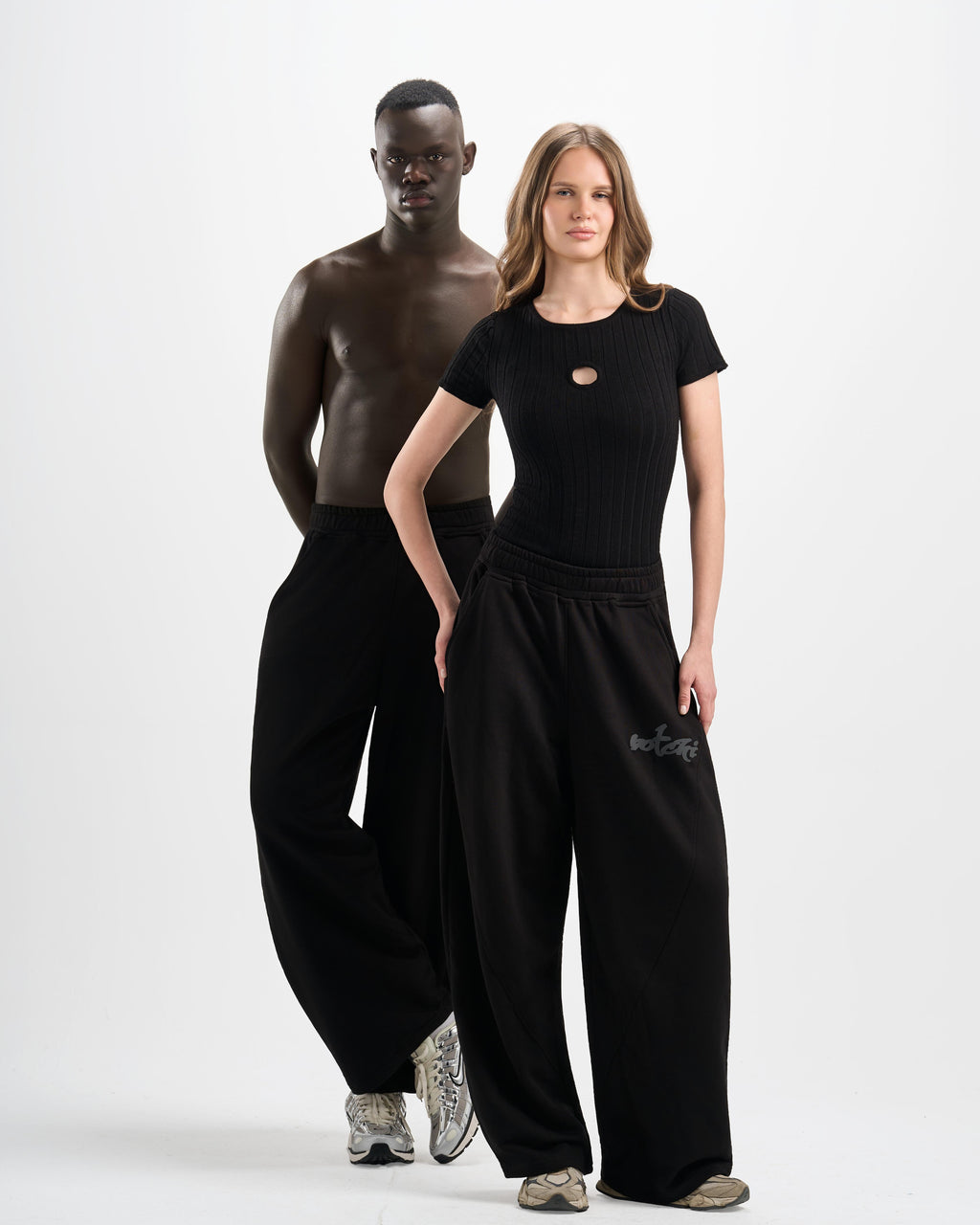 Botchi Melton Pants Black (Wide Leg)