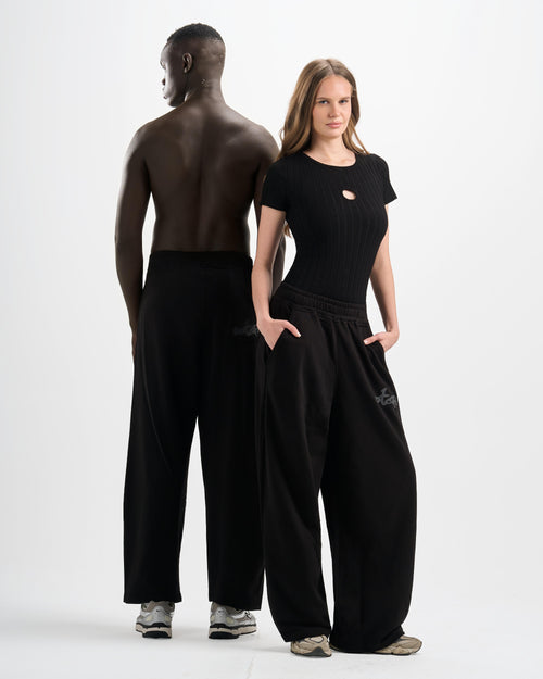 Botchi Melton Pants Black (Wide Leg)