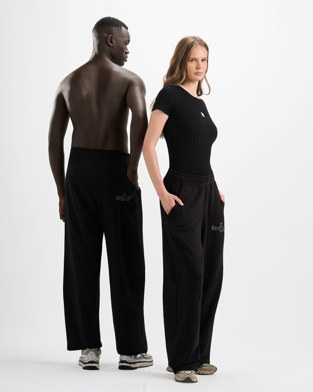 Botchi Melton Pants Black (Wide Leg)