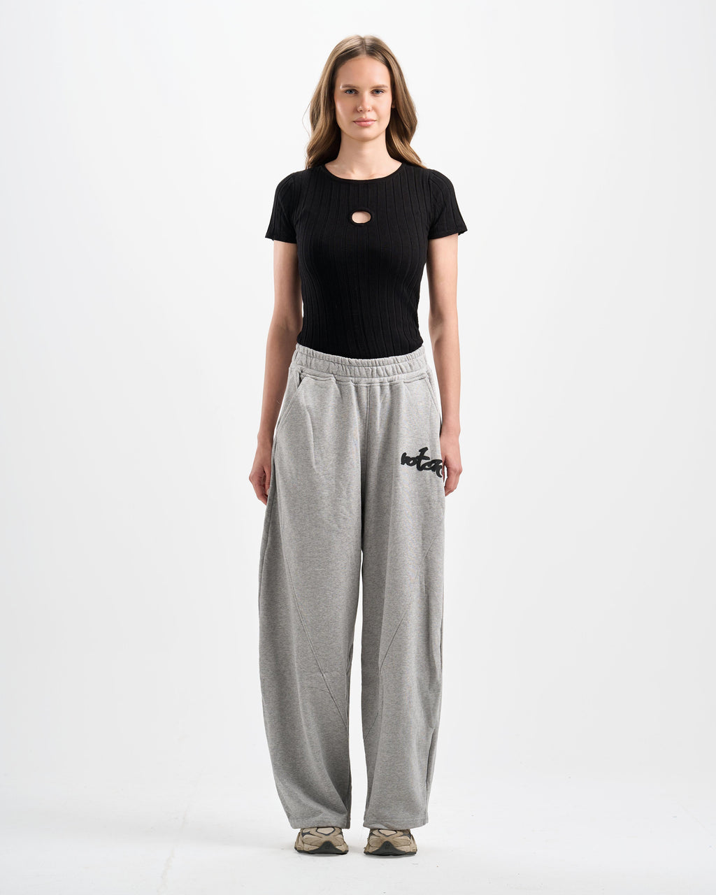 Botchi Melton Pants Grey (Wide Leg)