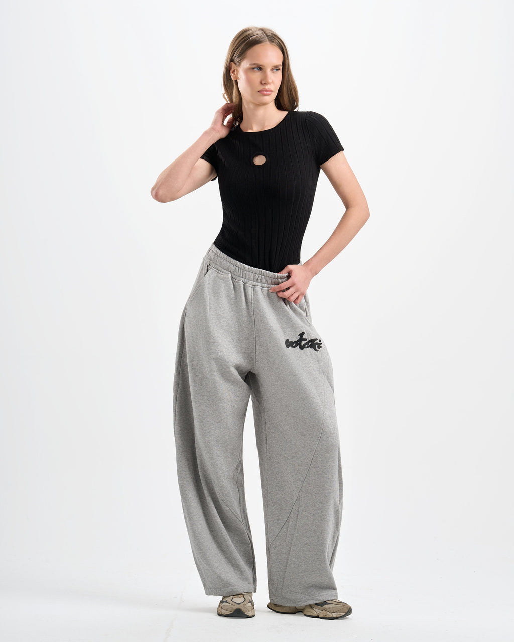 Botchi Melton Pants Grey (Wide Leg)