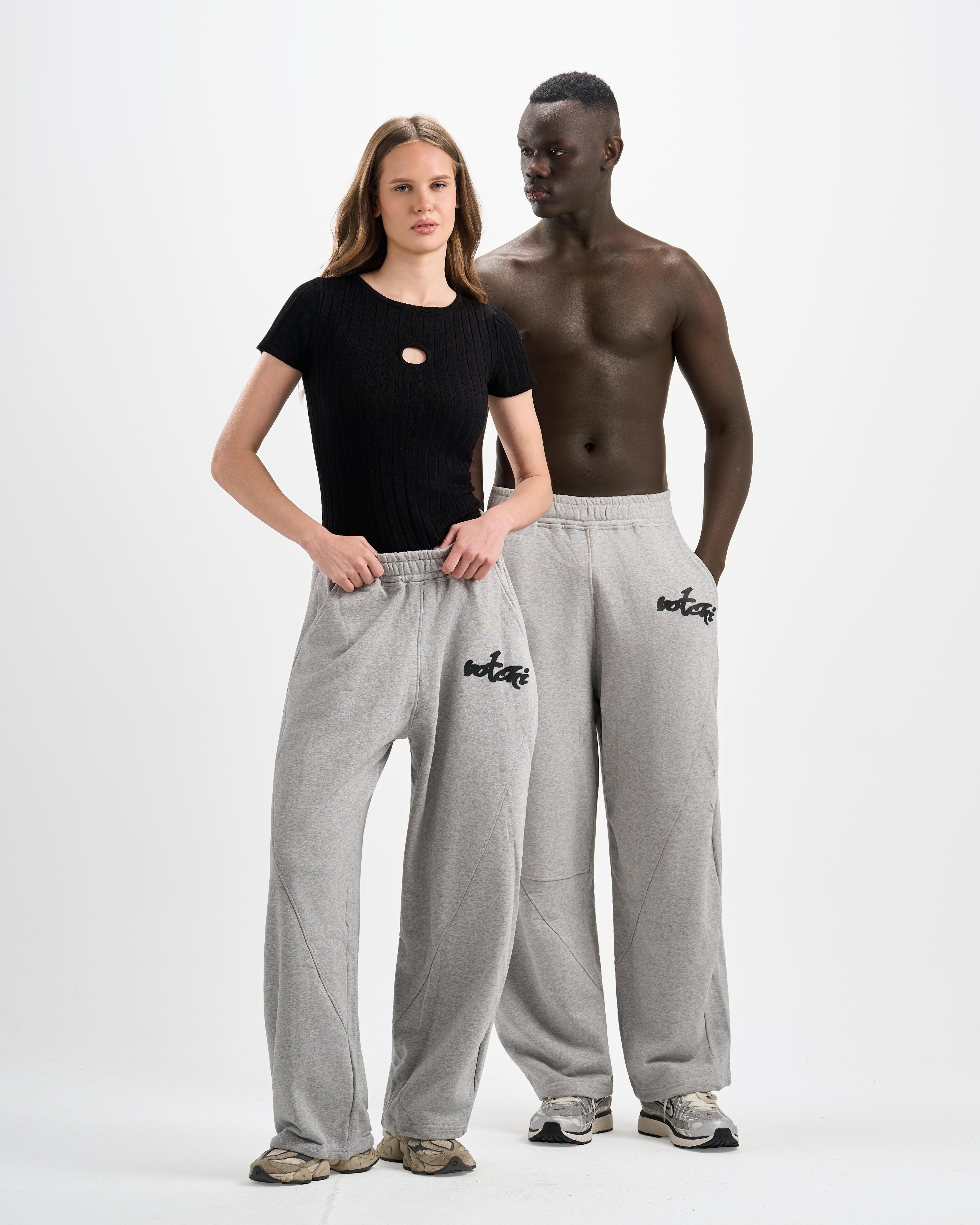 Botchi Melton Pants Grey (Wide Leg)