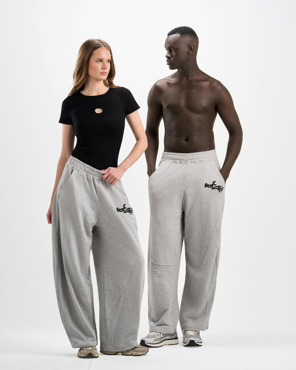 Botchi Melton Pants Grey (Wide Leg)