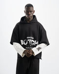 Botchi Layered Melton Hoodie Black & White
