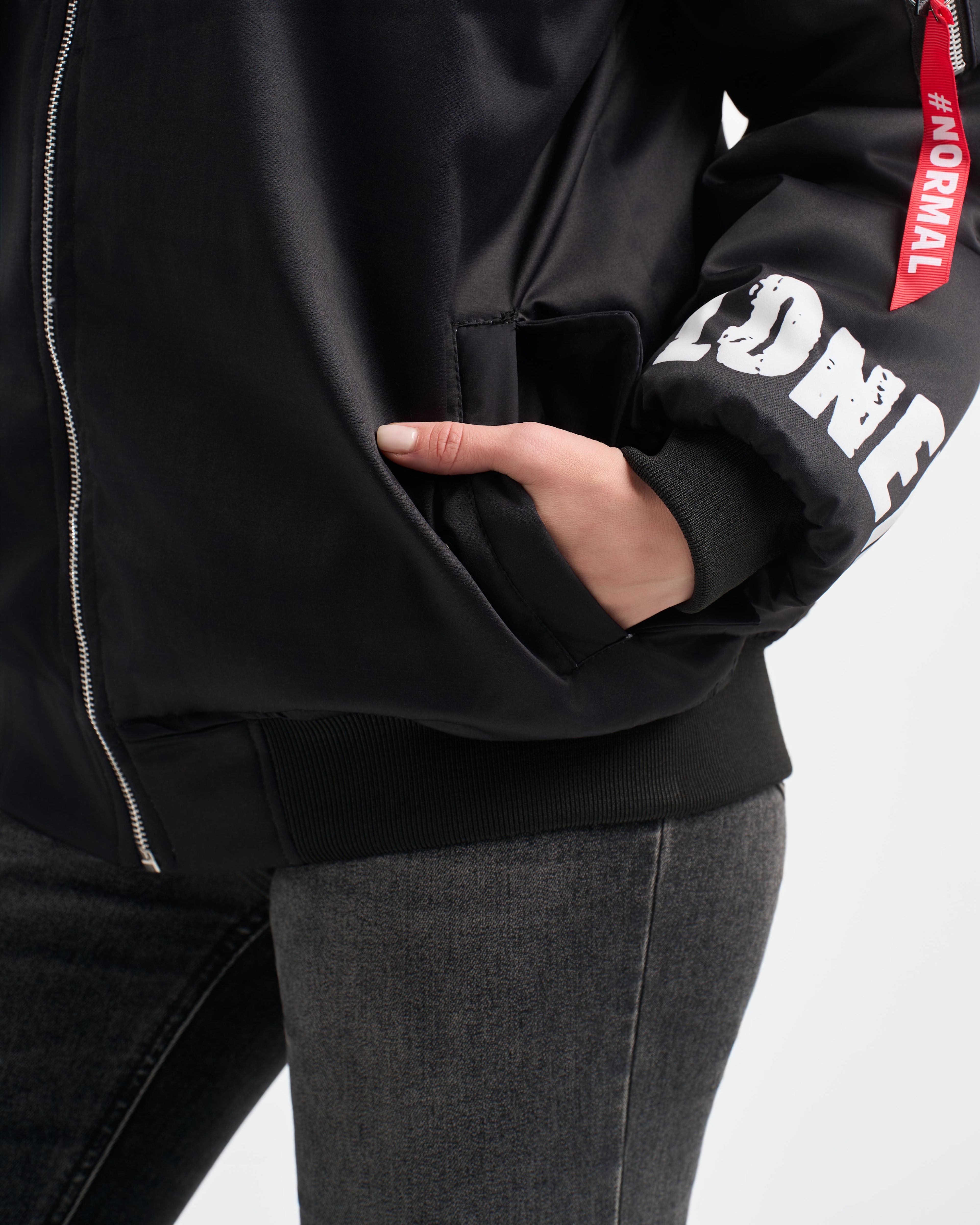 Botchi Padded Waterproof Leather Jacket Black (74 Back Print)