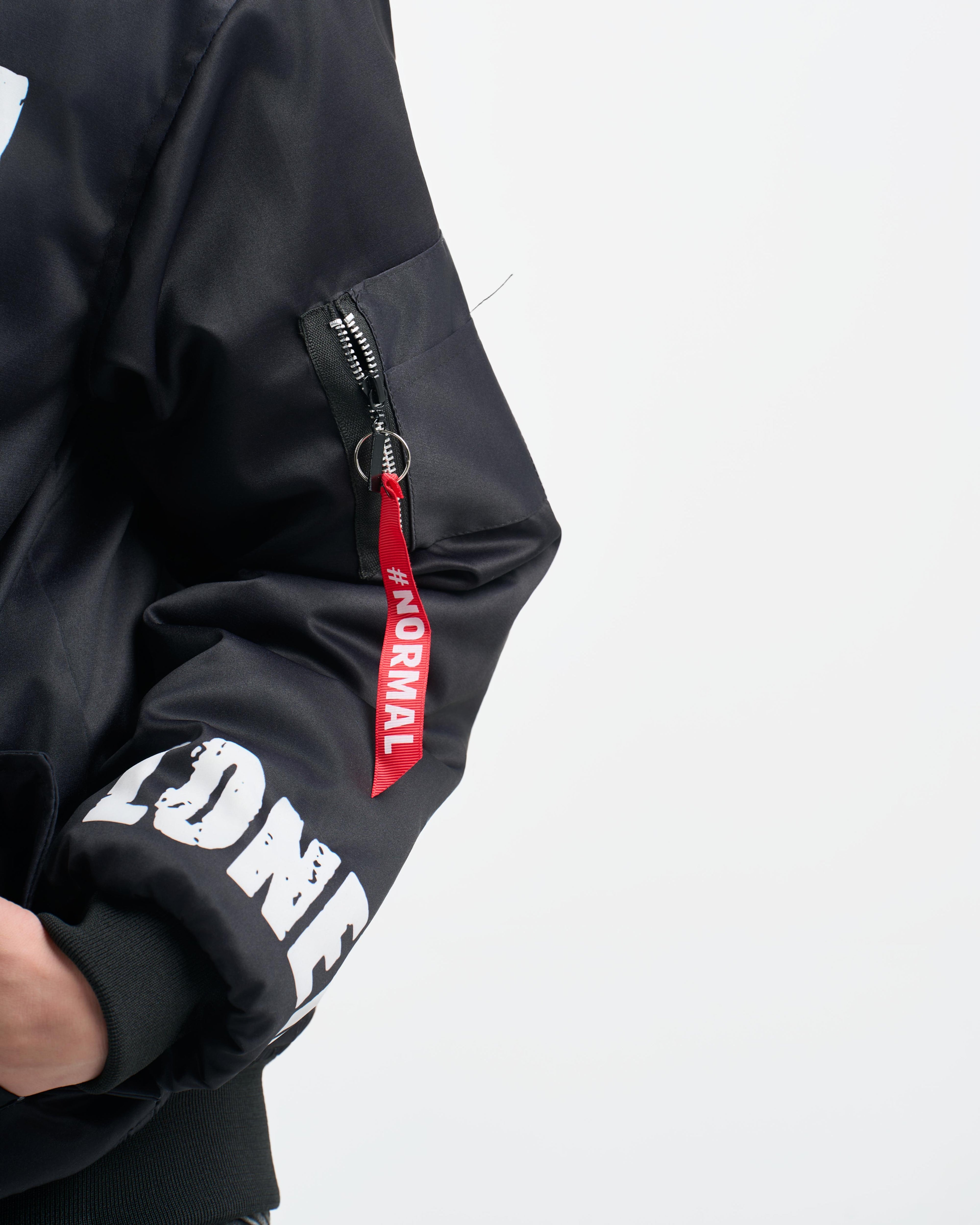 Botchi Padded Waterproof Leather Jacket Black (74 Back Print)