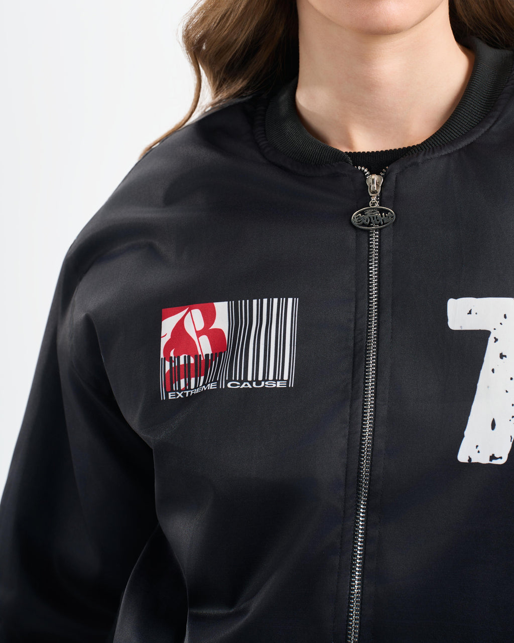 Botchi Padded Waterproof Leather Jacket Black (74 Back Print)