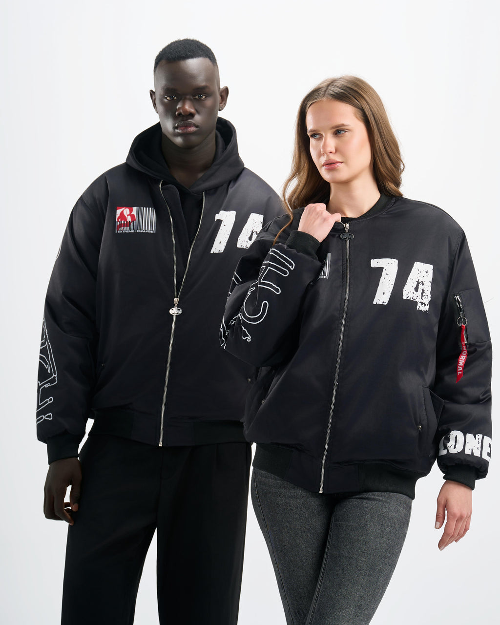 Botchi Padded Waterproof Leather Jacket Black (74 Back Print)