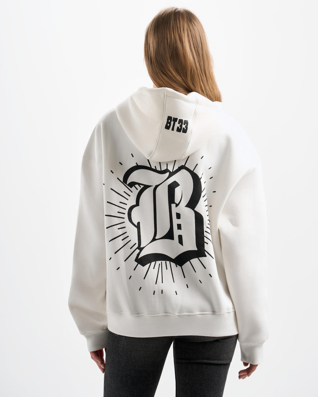 Botchi Heavy Melton Zip Hoodie White