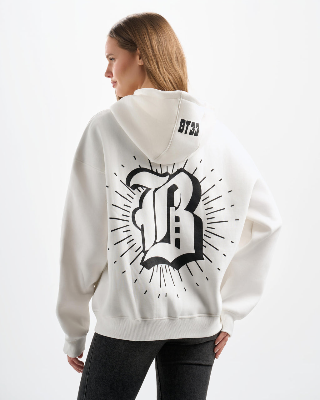 Botchi Heavy Melton Zip Hoodie White