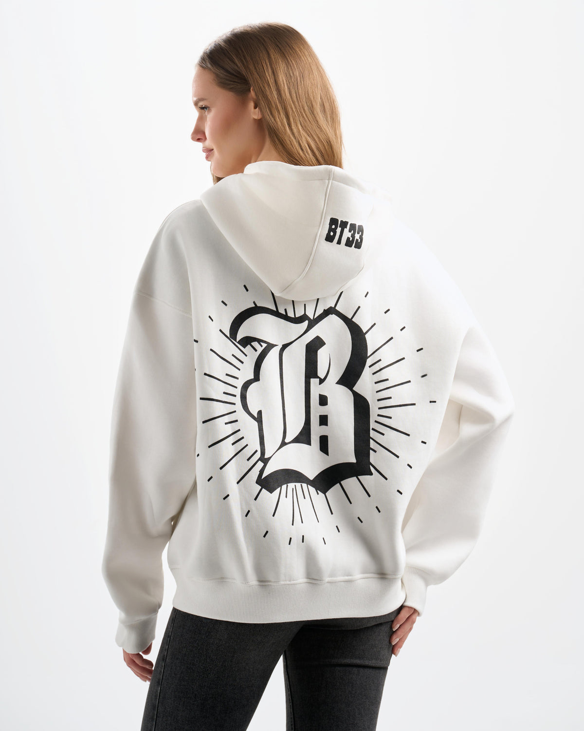 Botchi Heavy Melton Zip Hoodie White