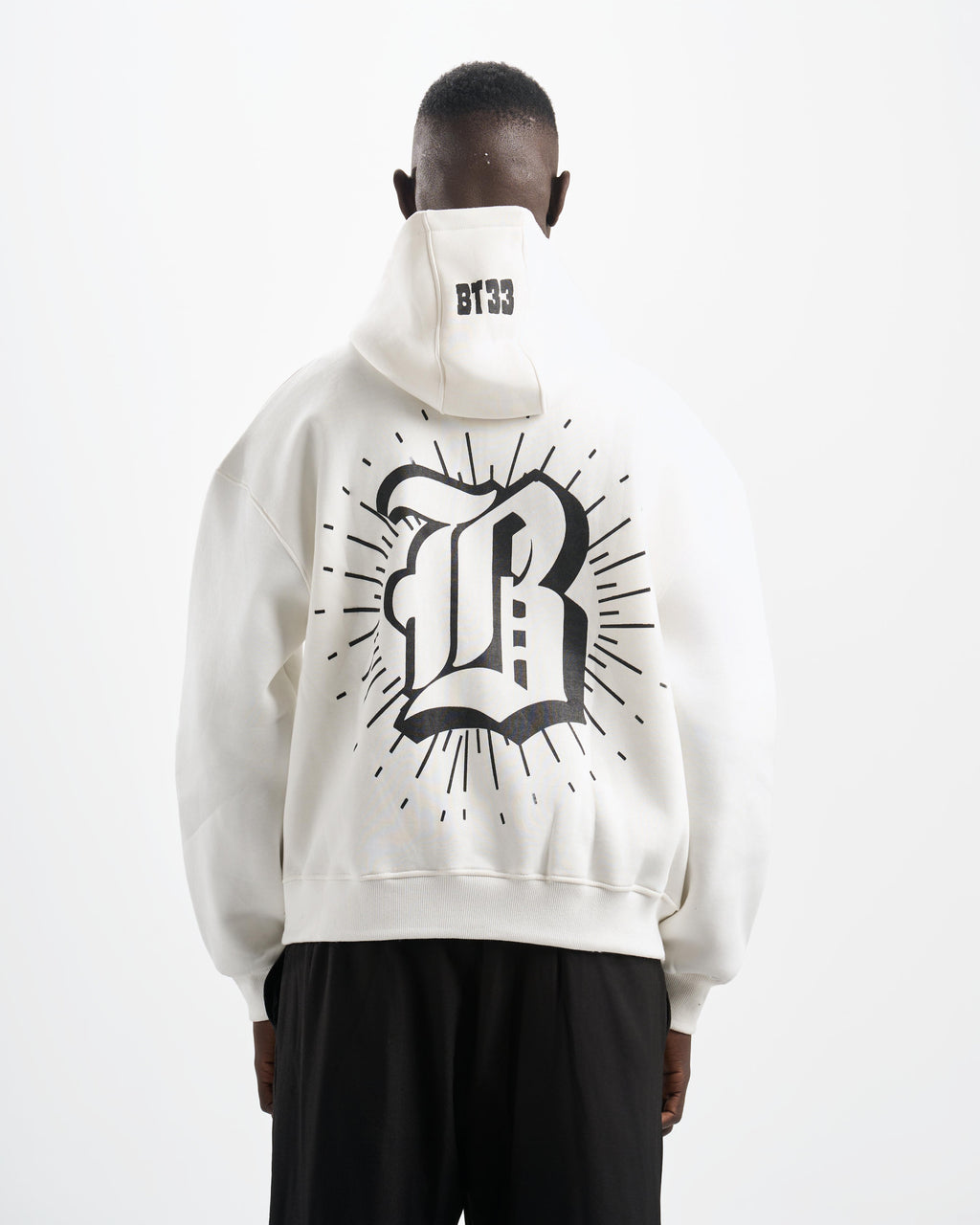 Botchi Heavy Melton Zip Hoodie White