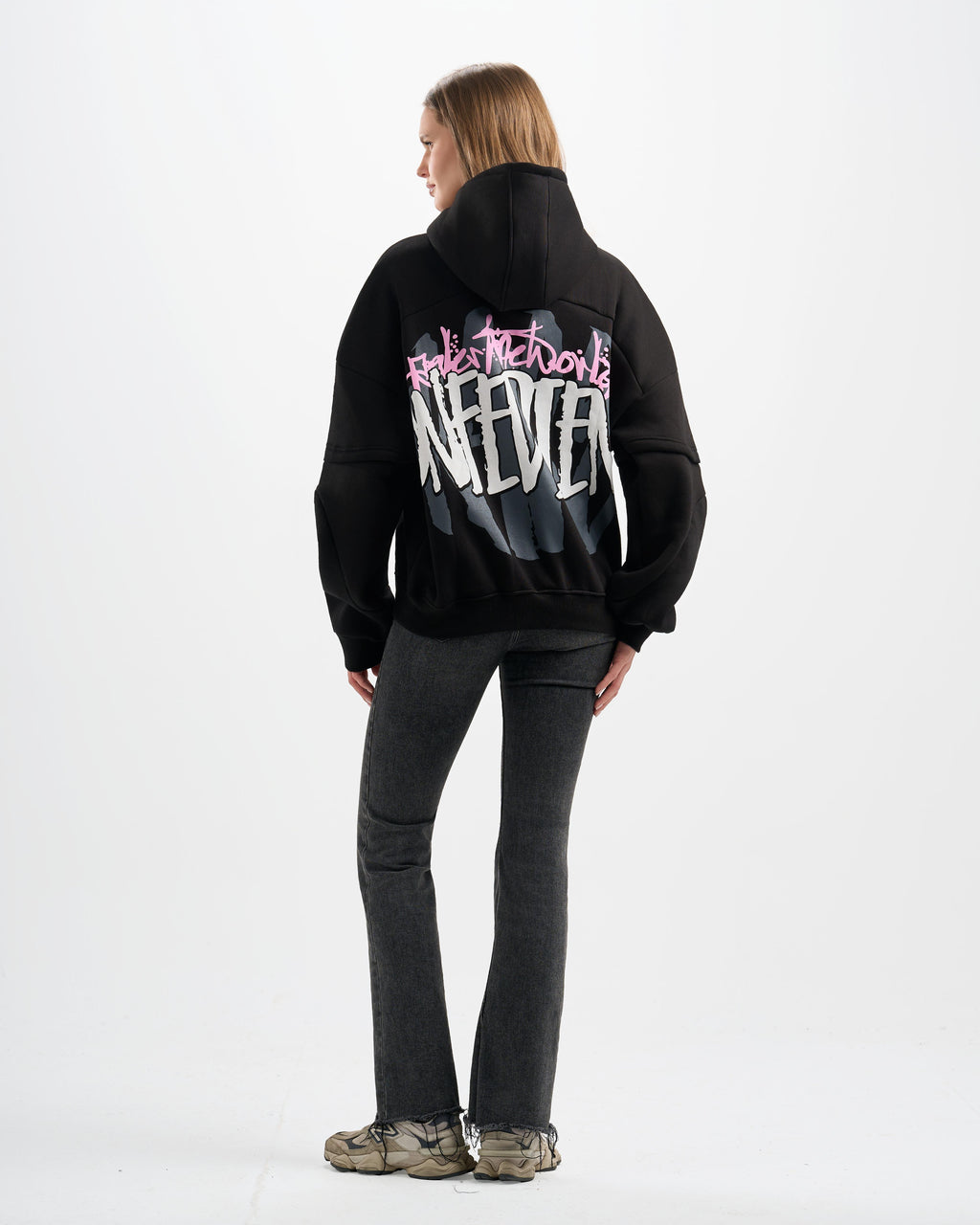 Botchi Heavy Melton Zip Hoodie Black