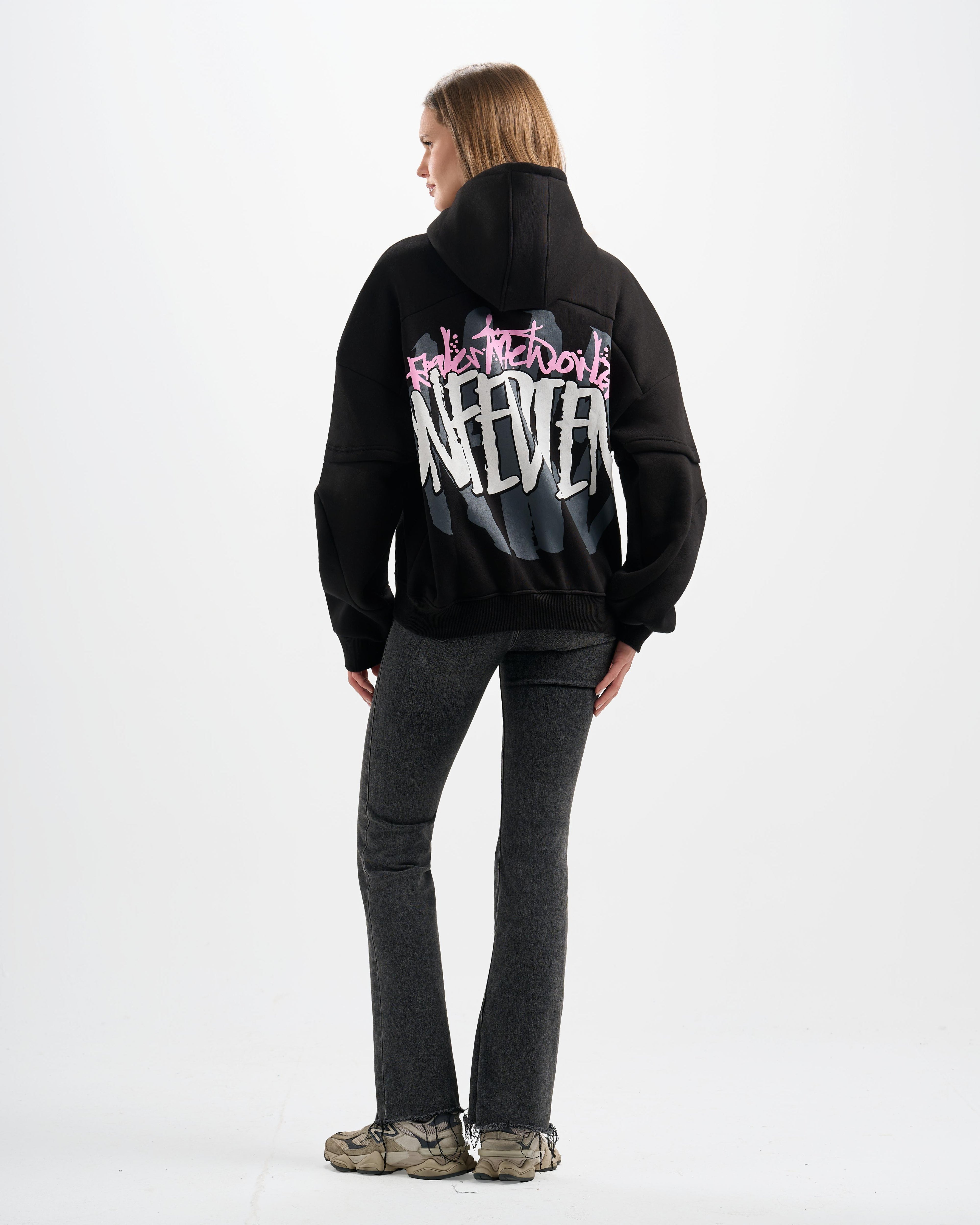 Botchi Heavy Melton Zip Hoodie Black