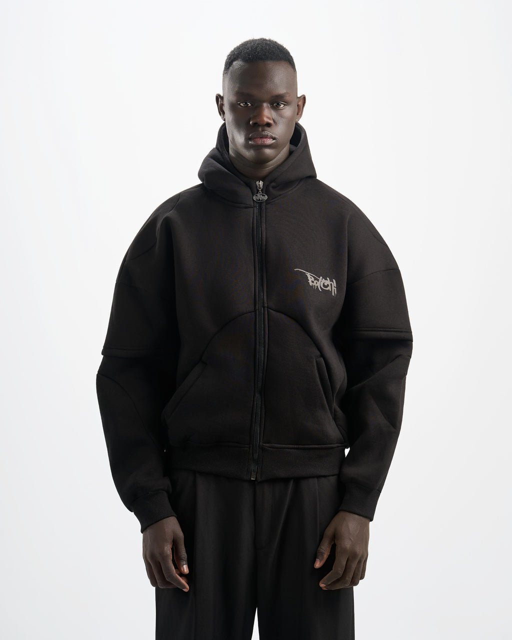 Botchi Heavy Melton Zip Hoodie Black