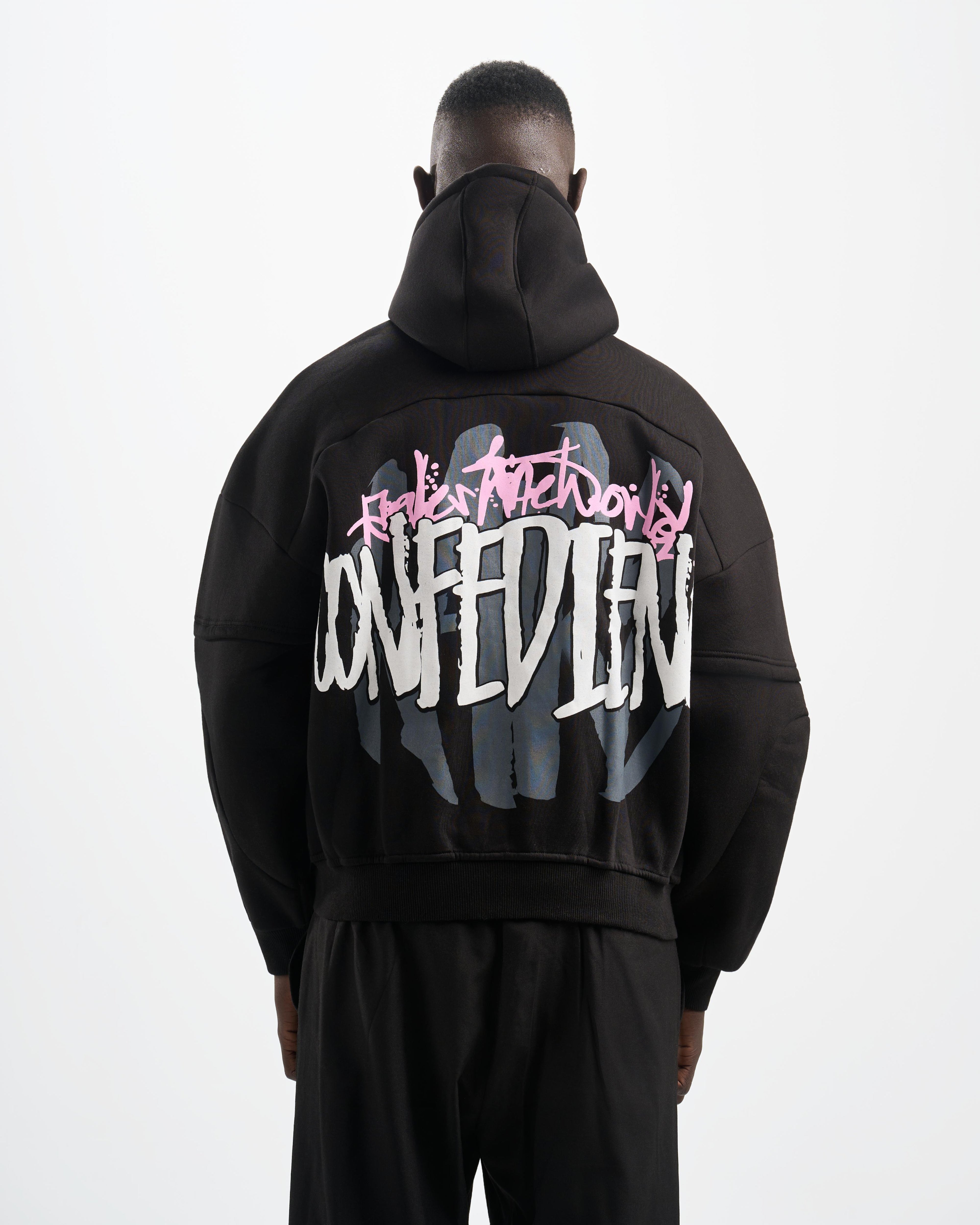 Botchi Heavy Melton Zip Hoodie Black