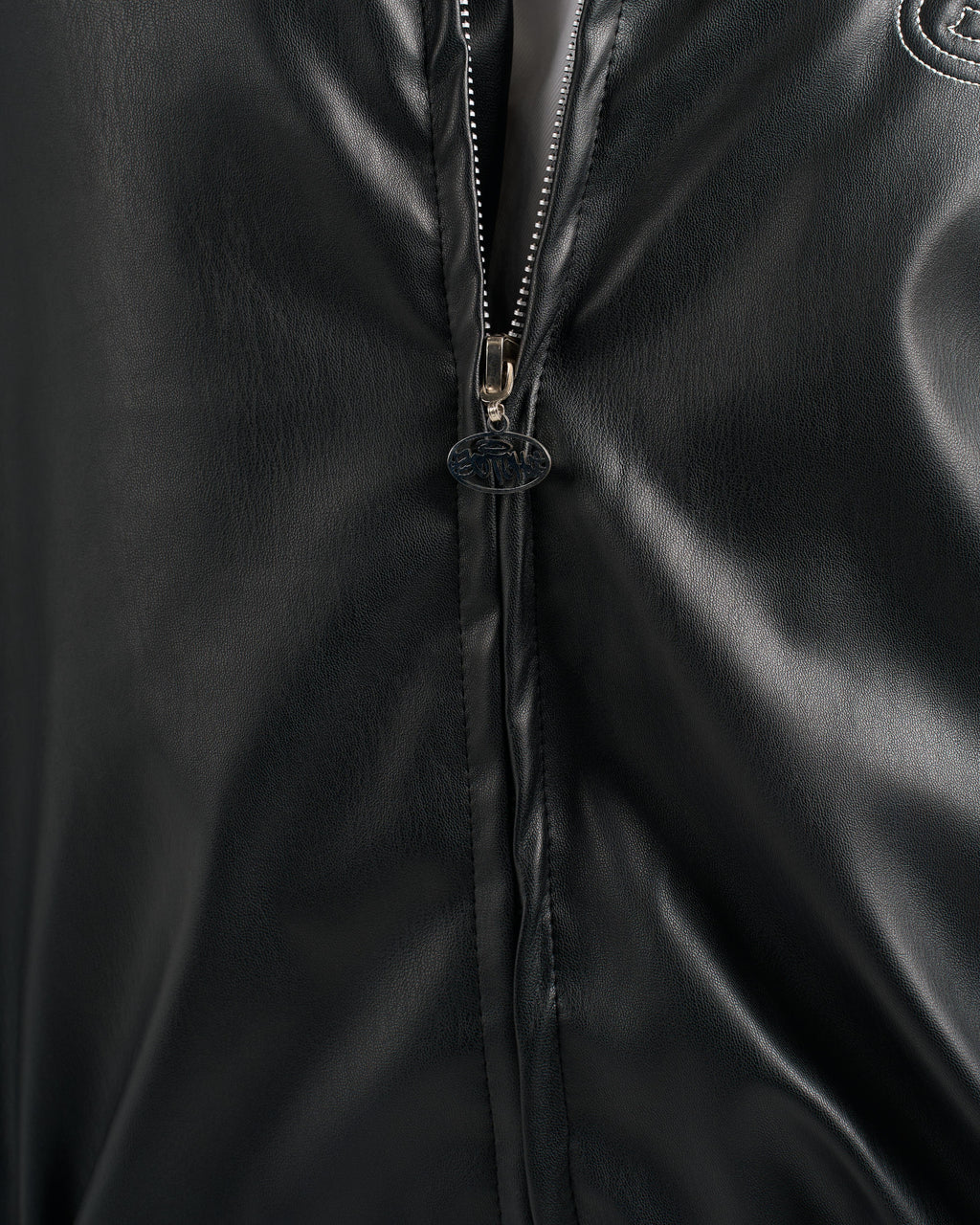 Botchi Embroidered Leather Jacket Black (Oversized - Waterproof)