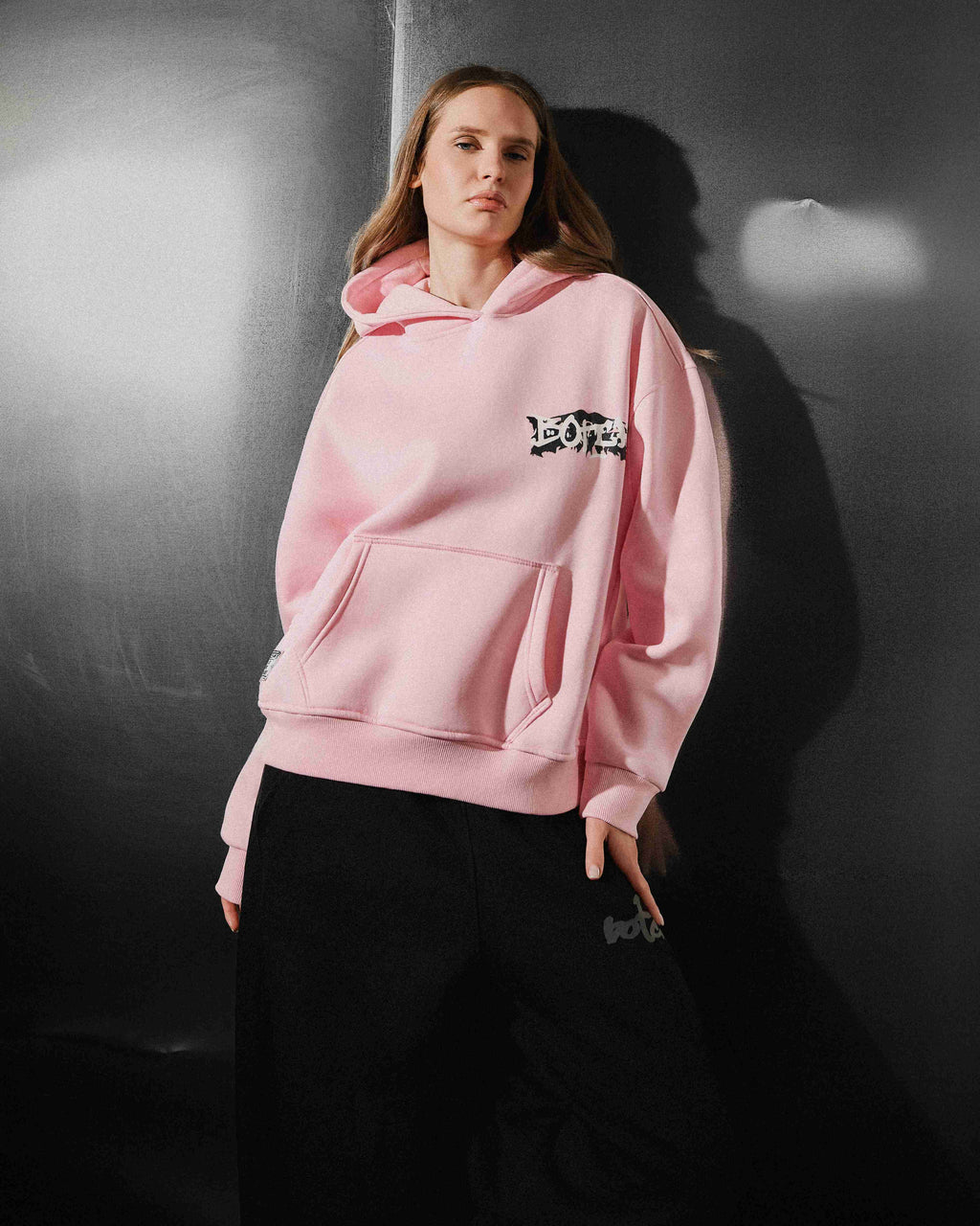 Botchi Melton Hoodie Pink